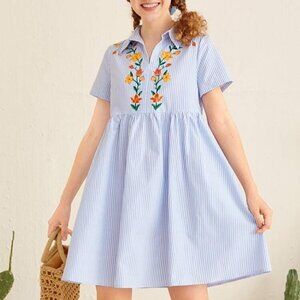 𝅺teen boho floral striped dress Size 12-13Y